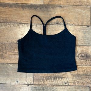 Spacedye Slim Racerback Cropped Tank, darkest night, size M